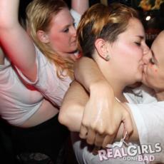 Girls Kissing in a Wet T-shirt Competition