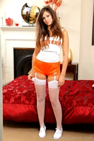 Louisa Marie in her Hooters Outfit