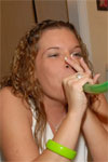 Megan blowing