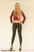 Blonde Squeezes into Tight Trousers