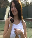 Chrissy from NextdoorModels Playing Tennis