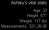 Ashley's Vital Stats