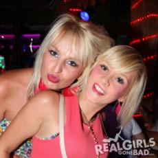 Two blondes partying