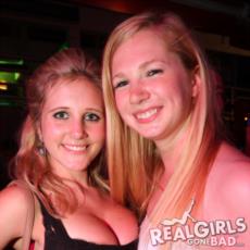 Blonde girls smiling