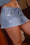 Very Short Blue Denim Skirt