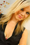 She knows you're staring at her pantyhose