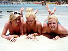 Three Friends having fun on the Beach