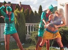 Cheerleader Water Fight Fun - Sexy NN Moments