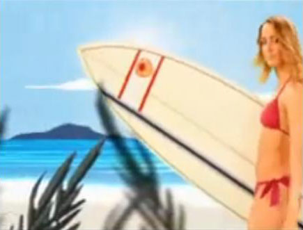 Surfer Girl in Bikini