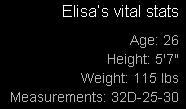 Elisa's Vital Stats