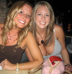 Two Blonde Cuties - One Busty Downblouse