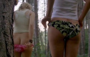 Kacey Barnfield and Angelica Penn Pulling their Bikini Bottoms Up (and being watched)