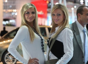 Two Car Show Blondes