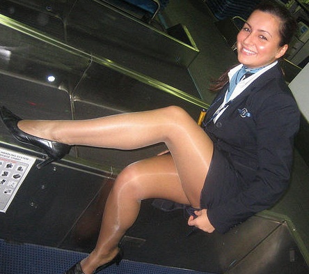 candid_women_12 Cutie Smiling Leggy Air Hostess