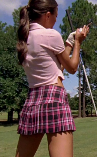 Sexy Jana Kramer in a Short Skirt Playing Golf on One Tree Hill
