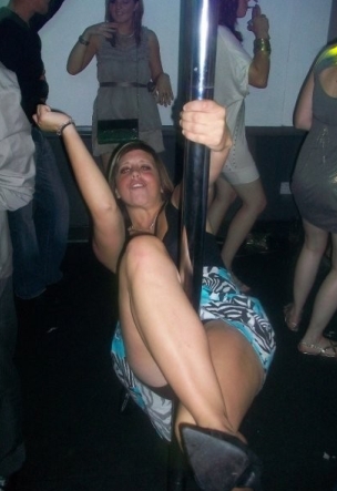 Pole Dancing Upskirt in the Club