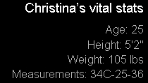 Christina's Vital Stats