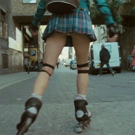 Amanda Seyfried Upskirted on her Rollerblades in Boogie Woogie