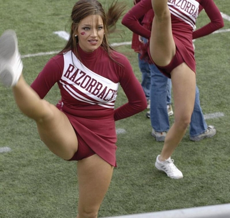 Kicking Cheerleader Up Skirt