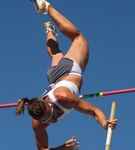 Candid Pole Vaulter