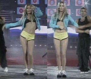 Holly Valance Dancing in Tight Yellow Shorts