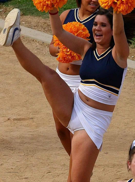 The Cheerleaders seem to think it’s perfectly normal to kick and stretch ex...