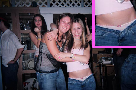 button_off_7 Clubbing Girl's Button Popped Off at a Party