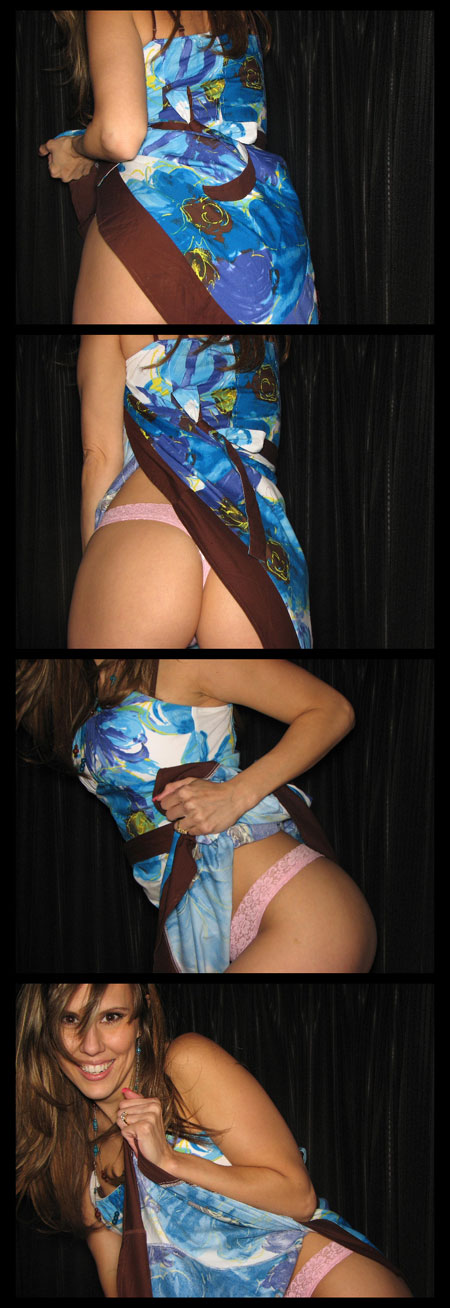 Cutie Stripping and Lifting Up her Skirt inside a wedding event photobooth