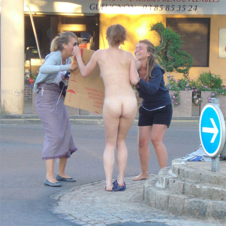 Lost Bet - Girl has to get Naked in Public for a Lost Bet