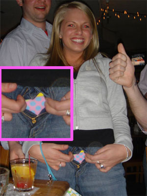 Cute Blonde with her Jeans Unzipped Showing Off