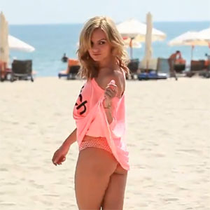 Alexandra Stan Poses on a Beach with FHM