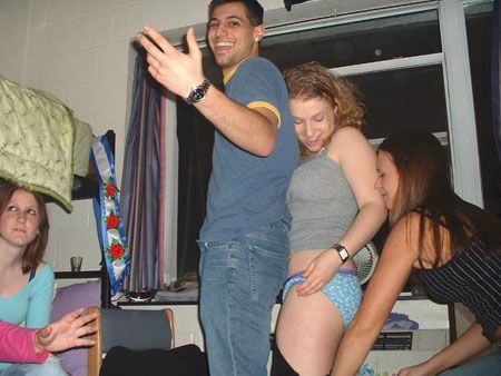 Coed Pantsed at a Party