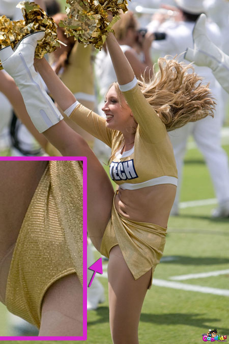 Cute Blonde Cheerleader Upskirt