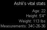 Ashli's Measurements