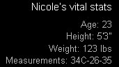 Nicole's Vital Statistics