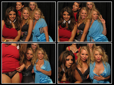 Party Girls Showing Off in a Photobooth