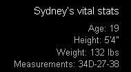 Florida-Casting-Call-3 Sydney's Vital Stats