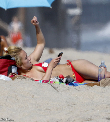 Hayden Panettiere Lying down on the Beach