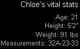 Chloe's Vital Statistics