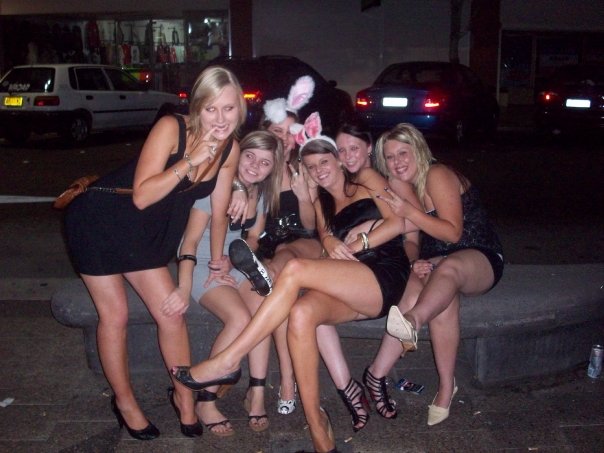 Party Girls Outside the Club