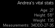 Andrea's Vital Stats