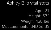 Ashley B's Stats