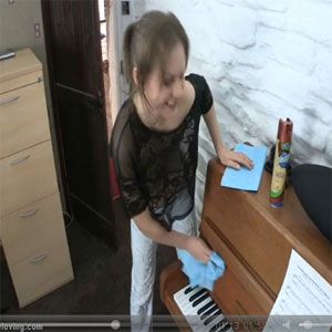 Downblouse-Loving-Tina Downblouse Loving Tina Doing the Cleaning