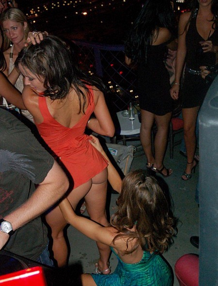 Lifting her Friends Skirt in a Club