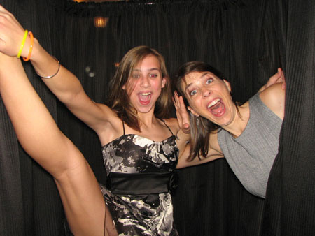Flashing their Legs in the Photobooth