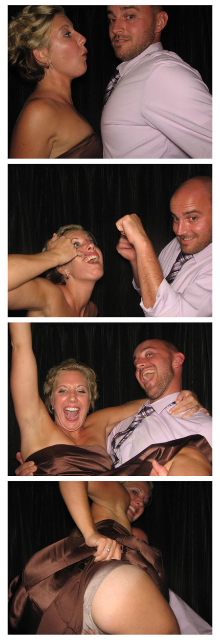 Lifting her Skirt at a Wedding