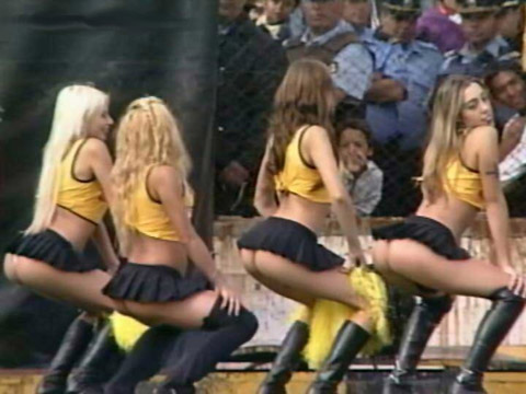 Argentine Cheerleaders in Miniskirts