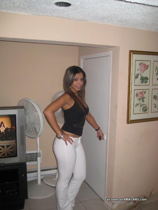 Real Girlfriend in Tight White Trousers