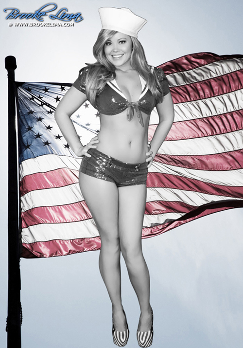 Brooke Lima with the American Flag