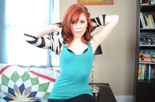 Gorgeous Red-Haired Lucy Poses